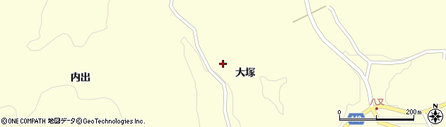 福島県石川郡石川町中田大塚周辺の地図