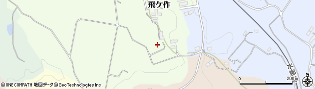 福島県石川町（石川郡）飛ケ作周辺の地図