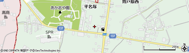 福島県中島村（西白河郡）滑津（平名塚）周辺の地図