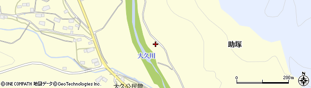 福島県いわき市大久町大久（助塚）周辺の地図