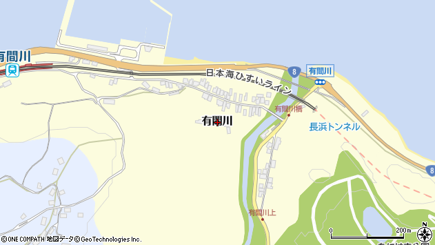 〒949-1702 新潟県上越市有間川の地図