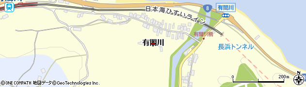 新潟県上越市有間川周辺の地図