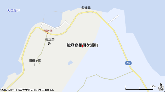 〒926-0201 石川県七尾市能登島祖母ケ浦町の地図