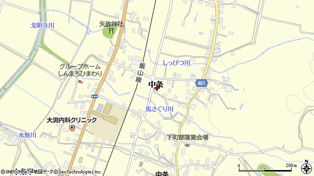 〒949-8611 新潟県十日町市中条丁の地図