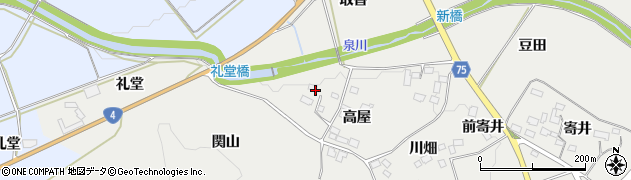 福島県泉崎村（西白河郡）泉崎（高屋）周辺の地図