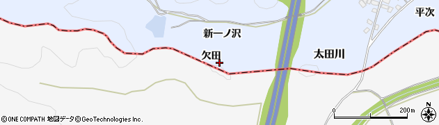 福島県泉崎村（西白河郡）太田川（欠田）周辺の地図