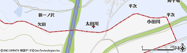 福島県泉崎村（西白河郡）太田川周辺の地図