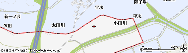 福島県白河市小田川（二ツ堂）周辺の地図