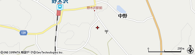 福島県石川郡石川町中野八斗蒔周辺の地図