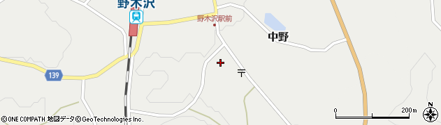 福島県石川町（石川郡）中野（八斗蒔）周辺の地図