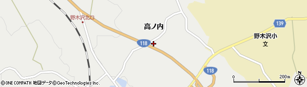 福島県石川町（石川郡）中野（高ノ内）周辺の地図