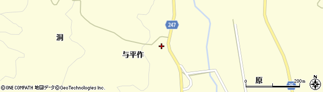 福島県いわき市大久町大久（与平作）周辺の地図