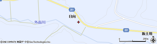 福島県白河市大信豊地（日向）周辺の地図