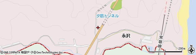 福島県広野町（双葉郡）夕筋（永沢）周辺の地図