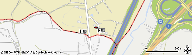 福島県白河市大信下新城（下原）周辺の地図