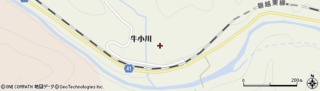 福島県いわき市小川町上小川（牛小川）周辺の地図