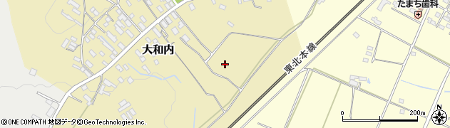 福島県矢吹町（西白河郡）大和内周辺の地図