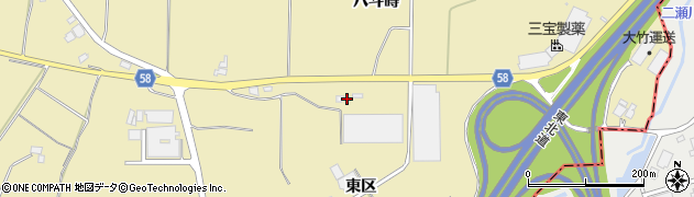 福島県白河市大信下新城（八斗蒔）周辺の地図