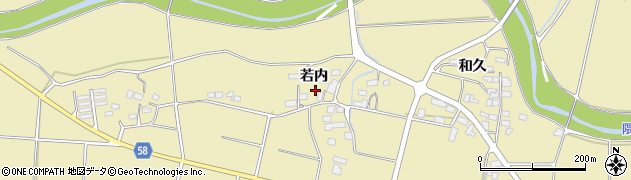 福島県白河市大信下新城（若内）周辺の地図