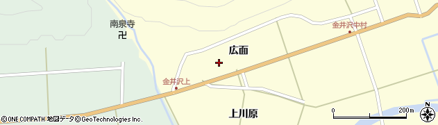 福島県南会津町（南会津郡）金井沢（広面）周辺の地図