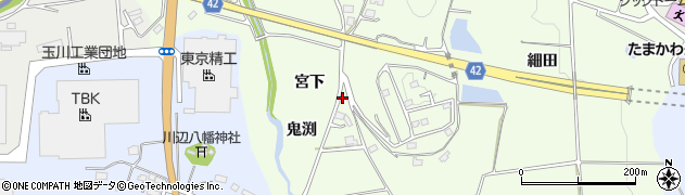 福島県石川郡玉川村蒜生宮下周辺の地図