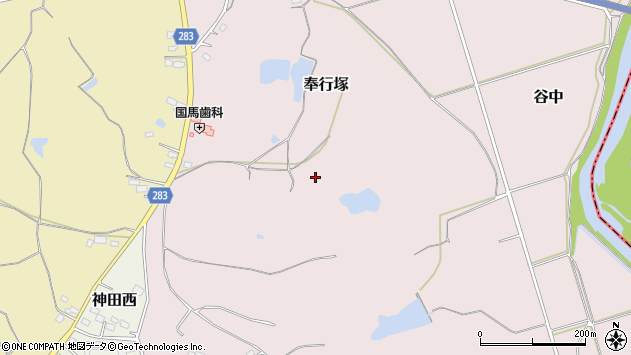 〒969-0244 福島県西白河郡矢吹町奉行塚の地図