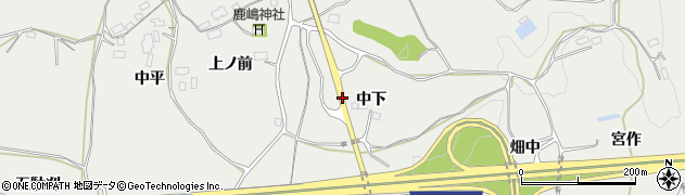 福島県石川郡玉川村吉中下周辺の地図