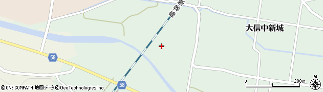福島県白河市大信中新城（新赤沼）周辺の地図