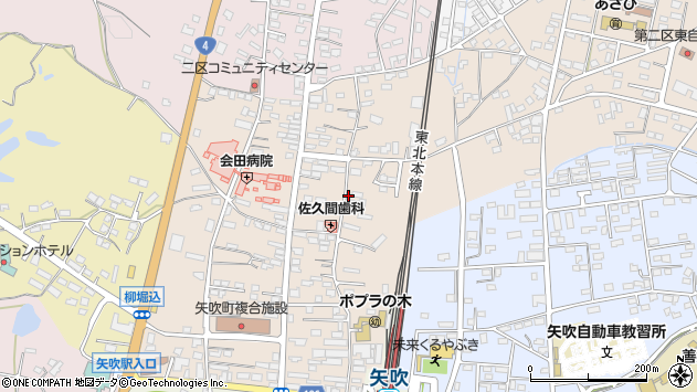 〒969-0213 福島県西白河郡矢吹町本町の地図