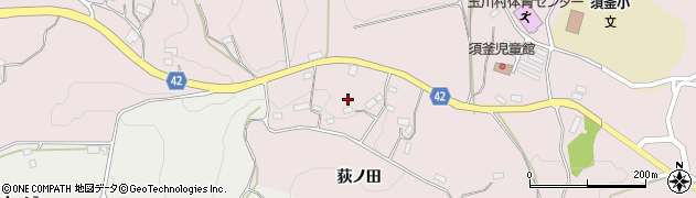福島県玉川村（石川郡）南須釜（荻ノ田）周辺の地図
