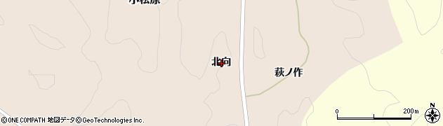 福島県石川郡平田村小松原北向周辺の地図