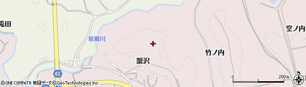 福島県玉川村（石川郡）南須釜（蟹沢）周辺の地図