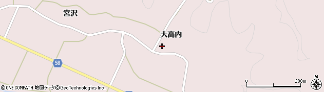 福島県白河市大信下小屋（大高内）周辺の地図