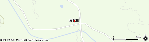 福島県白河市大信隈戸赤仁田周辺の地図