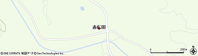 福島県白河市大信隈戸（赤仁田）周辺の地図
