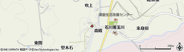 福島県玉川村（石川郡）北須釜（森殿）周辺の地図