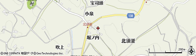 福島県玉川村（石川郡）北須釜（堀ノ内）周辺の地図