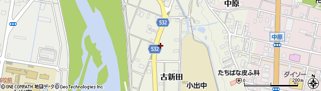 新潟県魚沼市古新田周辺の地図
