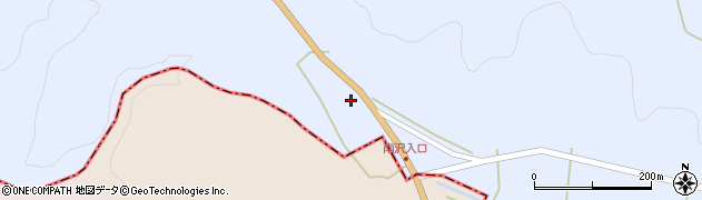 福島県天栄村（岩瀬郡）大里（稲子沢）周辺の地図