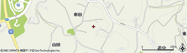 福島県玉川村（石川郡）北須釜（車田）周辺の地図