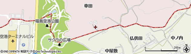 福島県須賀川市狸森車田周辺の地図