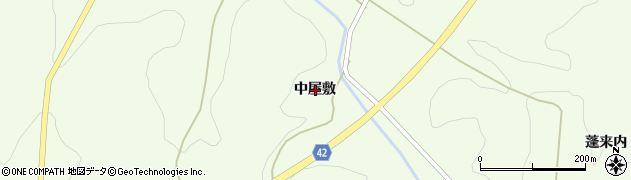 福島県石川郡平田村下蓬田中屋敷周辺の地図
