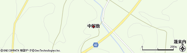 福島県平田村（石川郡）下蓬田（中屋敷）周辺の地図