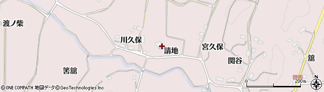 福島県須賀川市狸森（請地）周辺の地図
