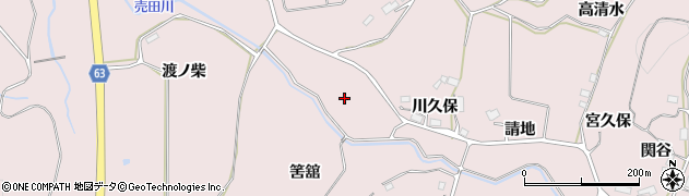 福島県須賀川市狸森（筈舘）周辺の地図