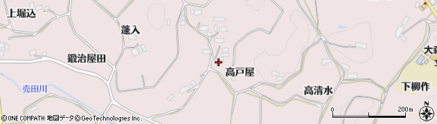 福島県須賀川市狸森（高戸屋）周辺の地図