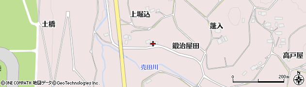 福島県須賀川市狸森（鍛治屋田）周辺の地図
