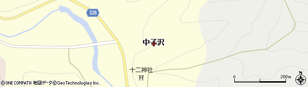 新潟県魚沼市中子沢周辺の地図