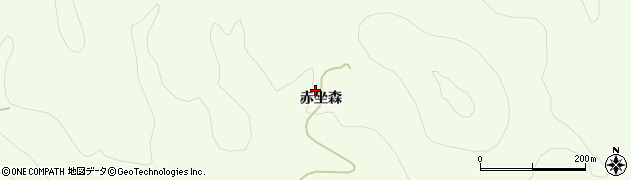 福島県白河市大信隈戸（赤坐森）周辺の地図