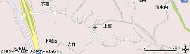 福島県須賀川市狸森（上薑）周辺の地図